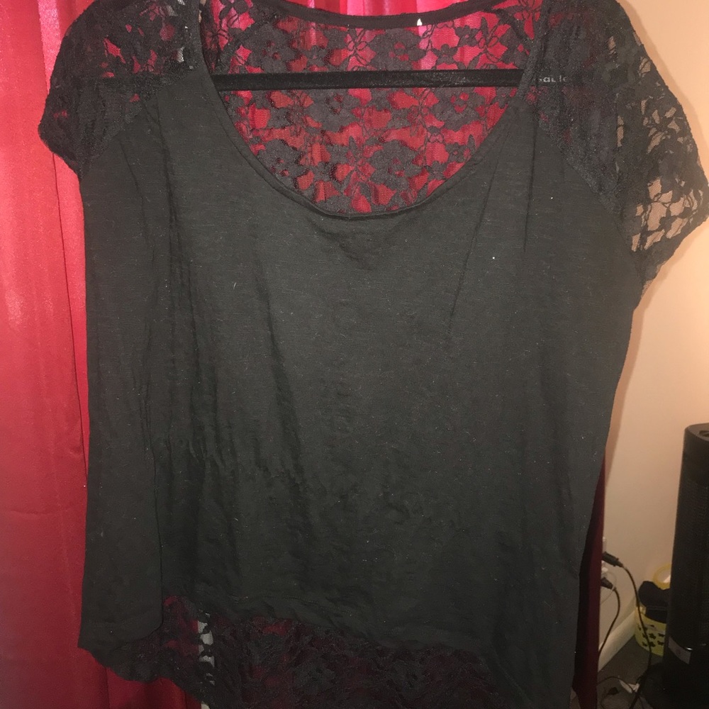Black Shirt With Laced Back